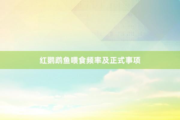 红鹦鹉鱼喂食频率及正式事项